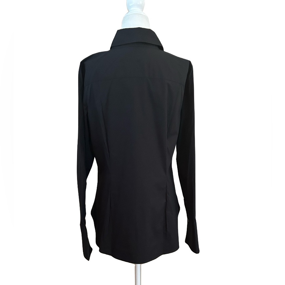 Banana Republic Women’s Size 12 Shirt Black Long Sleeve Button-Down Poplin NWT - Picture 6 of 11